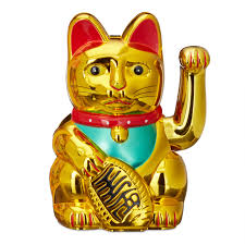 8 inch Maneki Neko Waving Cat, Good Luck Bringer 