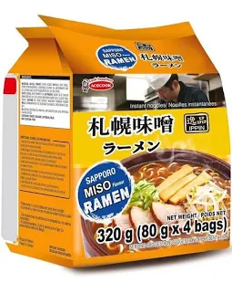 ACECOOK IPPIN Sapporo Miso Flavour Ramen (80g x 4 bags) 320g