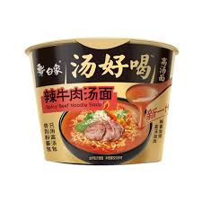 BAIXIANG Bowl Noodle - Artificial Spicy Beef Soup Flavour 107g