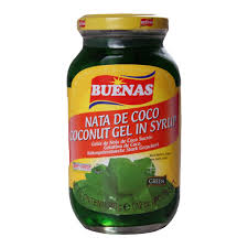 BUENAS Nata De Coco Coconut Gel in Syrup - Green 340g