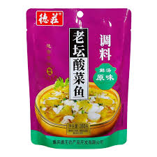DEZHUANG Suancai (Pickled Cabbage) Fish Seasoning 德庄 老坛酸菜鱼調料 350g