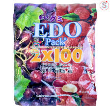 EDO 2x100 Gummy Candy - Lychee+Grape 120g