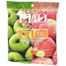 EDO 2x100 Gummy Candy - Peach+Green Apple 120g