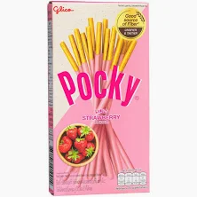 GLICO ROCKY Brand - Strawberry Flavoured Coated Biscuit Sticks 43g