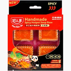 HAO REN JIA Spicy Hotpot Soup Base 火鍋底料 (4x50g) 200g