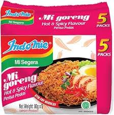 INDOMIE Mi Goreng Stir Fry Noodles - Hot & Spicy Flavour (80g x5 Packs) 
