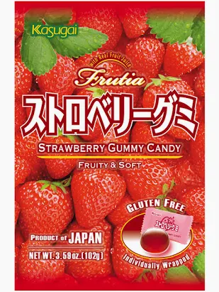 KASUGAI Frutia Strawberry Gummy Candy 春日井 軟糖 102g