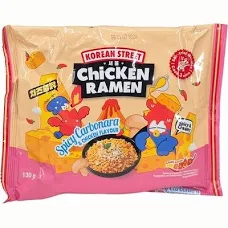 KOREAN STREET Chicken Ramen - Spicy Carbonara & Chicken Flavour 130g