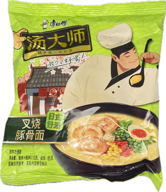 MASTER KONG Instant Noodle - Japanese Roast Pork Flavour 康師傅 汤大師 日式叉燒豚骨面 110g