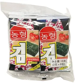 NONHM Roasted Seaweed (Tomato Flavour) 农亨 海苔 (2g x 8 Bags) 