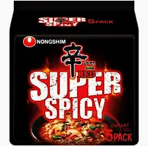 NONGSHIM Shin Red Super Spicy Noodle (Pack of 5 x120g)