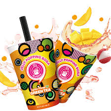 O'S BUBBLE Popping Boba Bubble Tea - Lychee Mango Green Tea 350ml