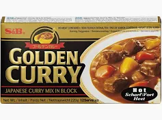 S & B Golden Curry - Japanese Curry Mix Block - Hot (2x110g)