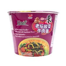 UNIF Bowl Instant Noodles - Artificial Beef with Sauerkraut Flavour 125g