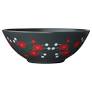 Flower Pattern Bowl - Dark Grey 16cm