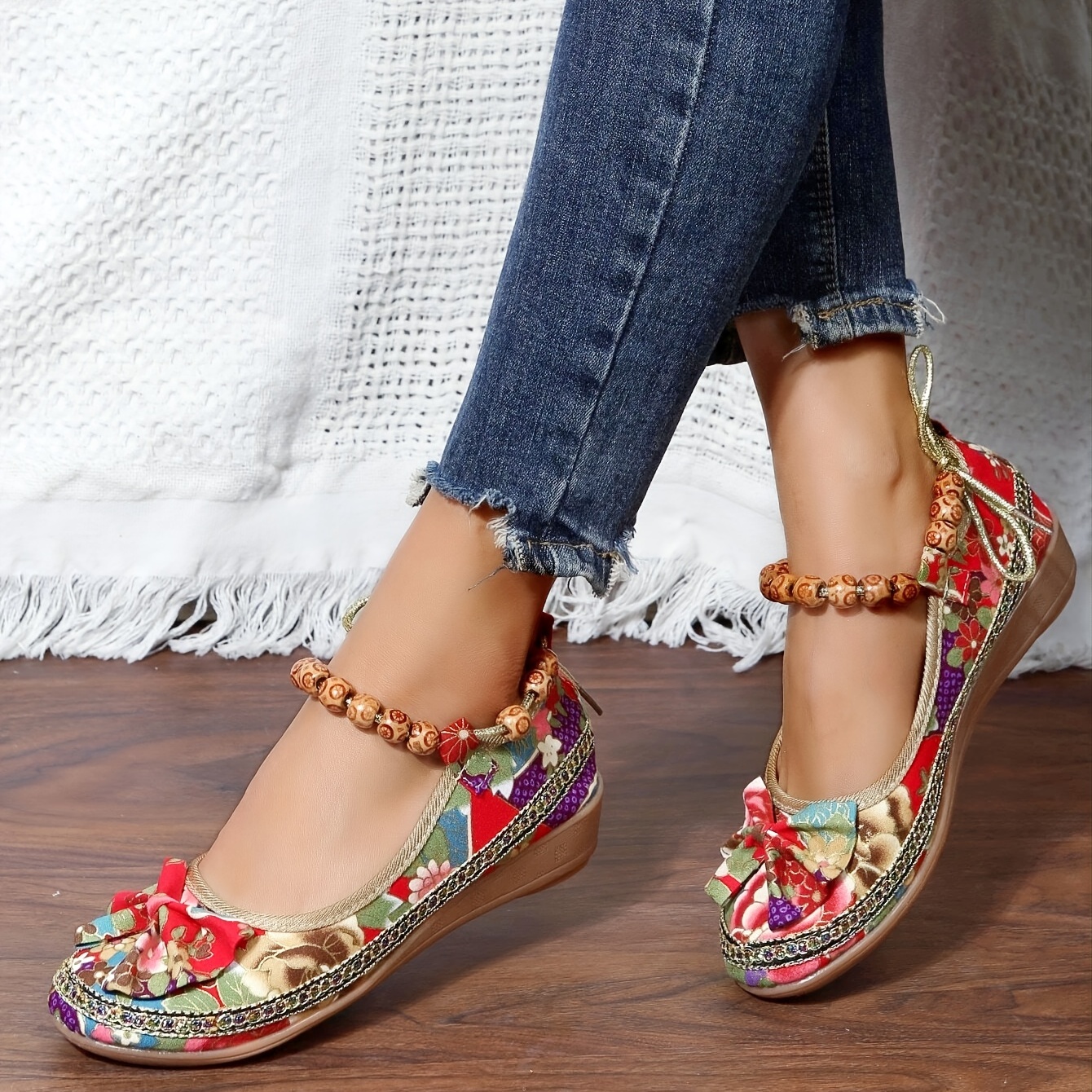 🔥Last Day 49% Off🔥Women's Floral Print Flat Shoes