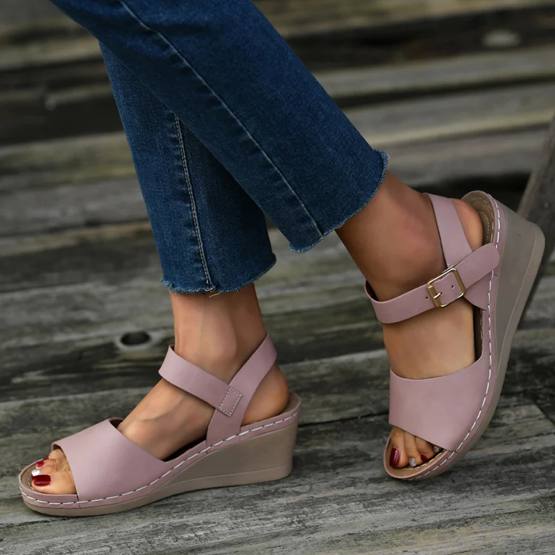 <Jun New> Womens Open Toe Buckle Sandals