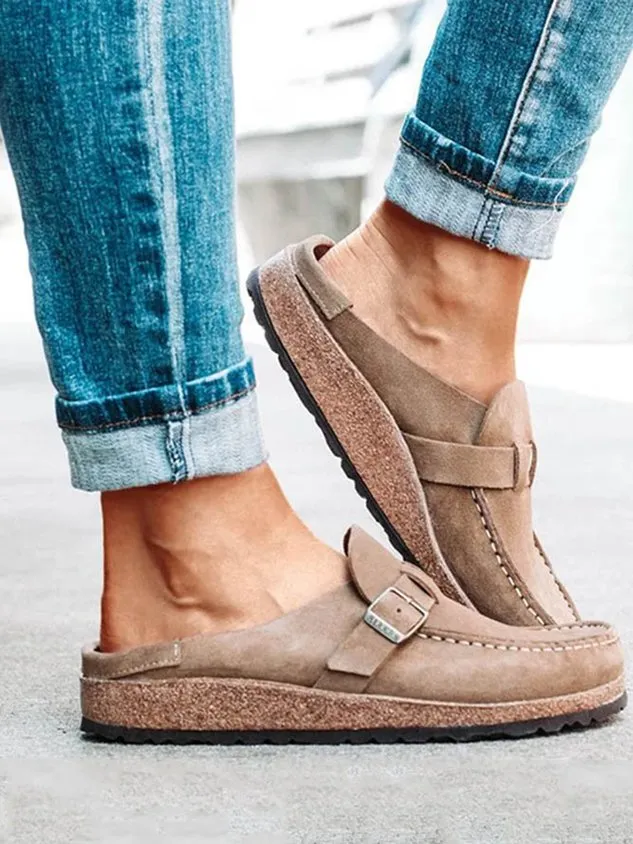 🔥CLEARANCE SALE🔥- WOMEN SOFT SOLE CASUAL COMFY LEATHER SLIP ON SANDALS