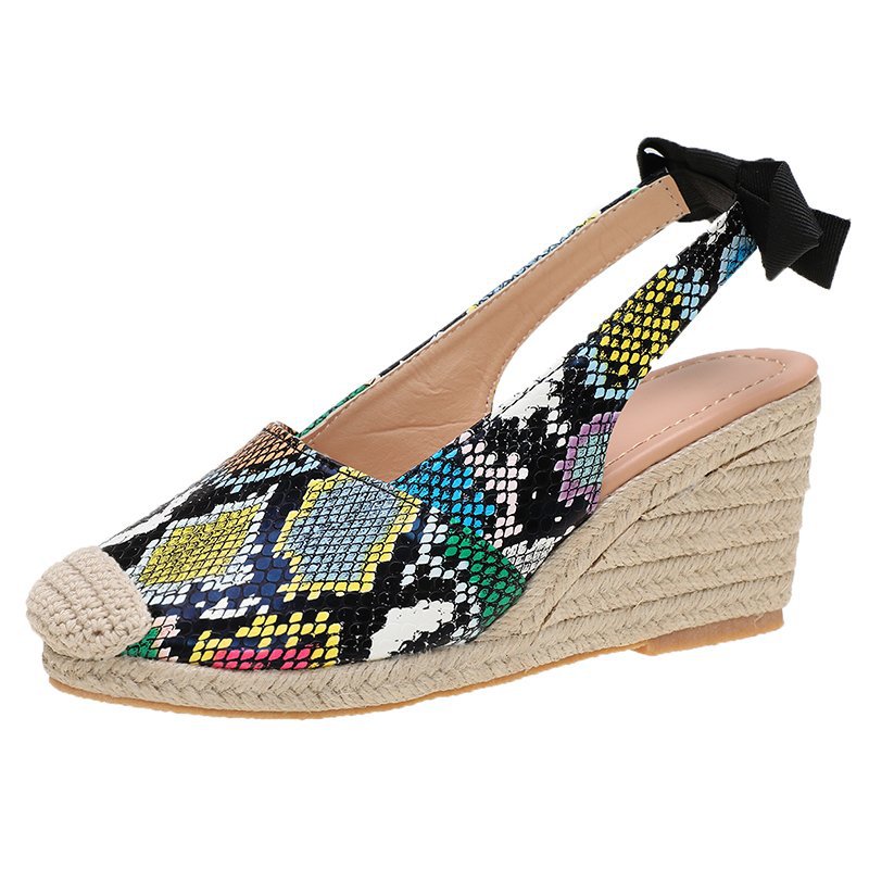 😍[May New]😍-Women Espadrilles Closed Toe Wedges Platform Heel Slingback Sandals
