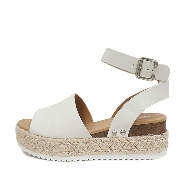 😍[May New]😍 Womens Buckle Ankle Strap Flatform Wedge Casual Sandals