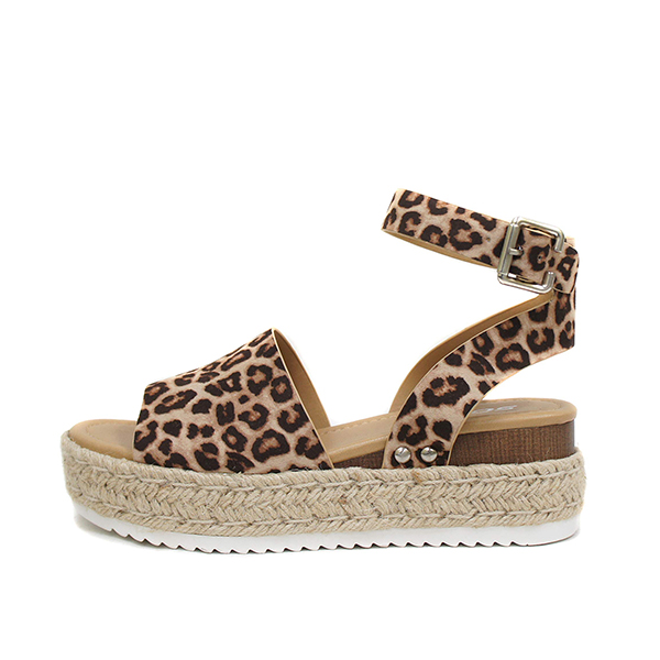 😍[May New]😍 Womens Buckle Ankle Strap Flatform Wedge Casual Sandals