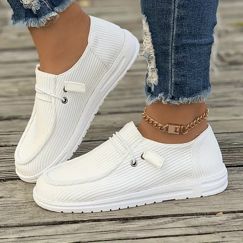 Women's Stylish Solid Color Skate-Inspired Slip-On Sneakers