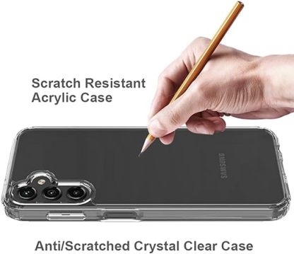 EnZo Crystal Clear Case Cover for Samsung Galaxy S23 FE 5G(2023), Hard Back Slim Shockproof Bumper, Wireless Charging Compatible for Samsung Galaxy S23FE 6.4 inch