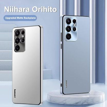 EnZo is Suitable for Samsung Mobile Phone case S23 Ultra Metal Lens, Fashionable, no Dead Angle Protection, New Matte+Starlight Protective case 