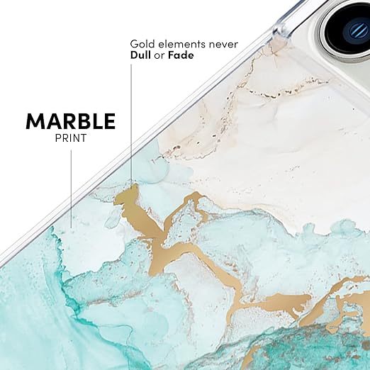 EnZo iPhone 13 Pro Case for Women [10ft Drop Protection] [Wireless Charging] Tough Prints Phone Case for iPhone 13 Pro - Luxury Gold Foil Elements iPhone Case - Anti Scratch