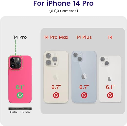 EnZo  Designed for iPhone 14 Pro Case, Silicone Shockproof Slim Thin Mobile Phone Case for iPhone 14 Pro 6.1 Inch 