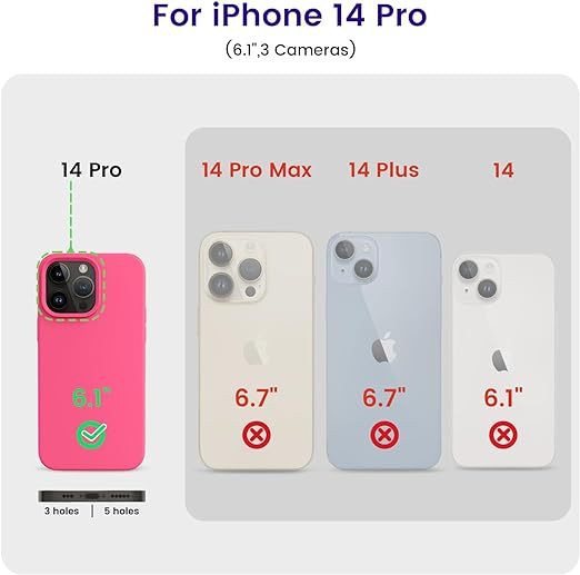 EnZo  Designed for iPhone 14 Pro Case, Silicone Shockproof Slim Thin Mobile Phone Case for iPhone 14 Pro 6.1 Inch 