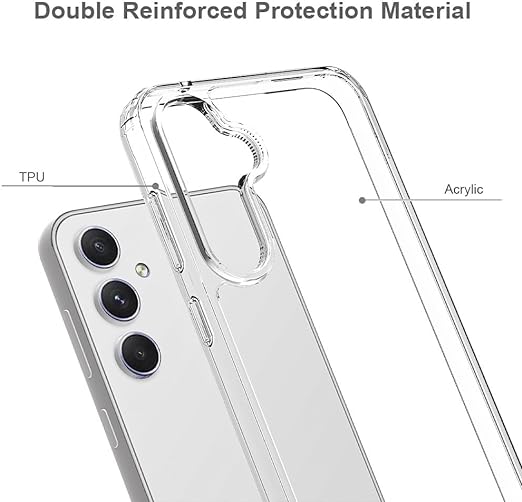 EnZo Crystal Clear Case Cover for Samsung Galaxy S23 FE 5G(2023), Hard Back Slim Shockproof Bumper, Wireless Charging Compatible for Samsung Galaxy S23FE 6.4 inch