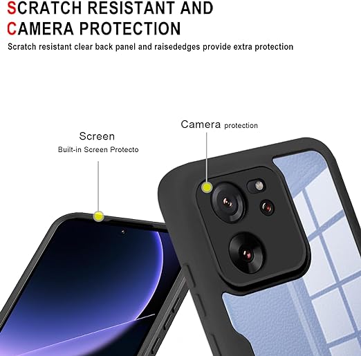 EnZo Clear Case for Xiaomi 13T /13T Pro, Full Surround Soft TPU with Screen Protection Phone Cover for Xiaomi 13T /13T Pro