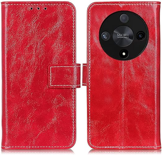 EnZo phone filp case Compatible With Huawei Honor X9b Retro Crazy Horse Textured Wallet Phone Protection Leather Case Flip Leather Case Stand Card Slot Phone Case Suitable Compatible With Huawei Honor X9b