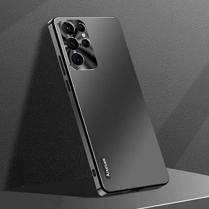 EnZo is Suitable for Samsung Mobile Phone case S23 Ultra Metal Lens, Fashionable, no Dead Angle Protection, New Matte+Starlight Protective case 
