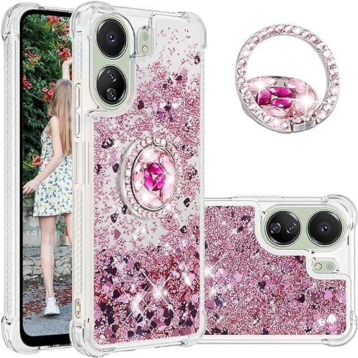 EnZo Quicksand Case for Xiaomi Redmi 13C 4G for Women Girls, Glitter S