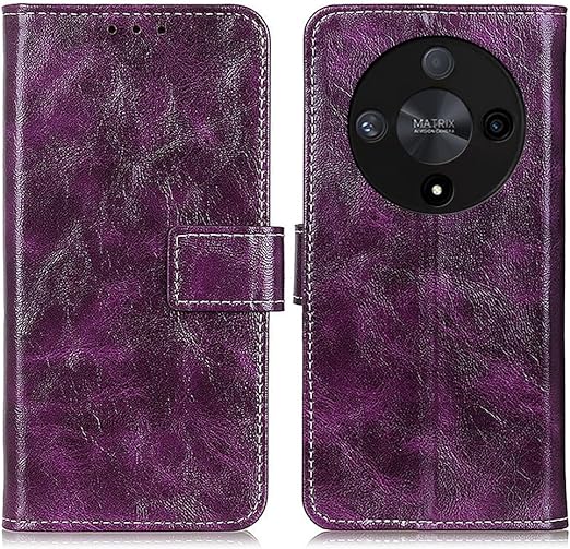 EnZo phone filp case Compatible With Huawei Honor X9b Retro Crazy Horse Textured Wallet Phone Protection Leather Case Flip Leather Case Stand Card Slot Phone Case Suitable Compatible With Huawei Honor X9b