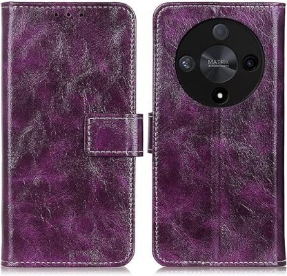 EnZo phone filp case Compatible With Huawei Honor X9b Retro Crazy Horse Textured Wallet Phone Protection Leather Case Flip Leather Case Stand Card Slot Phone Case Suitable Compatible With Huawei Honor X9b