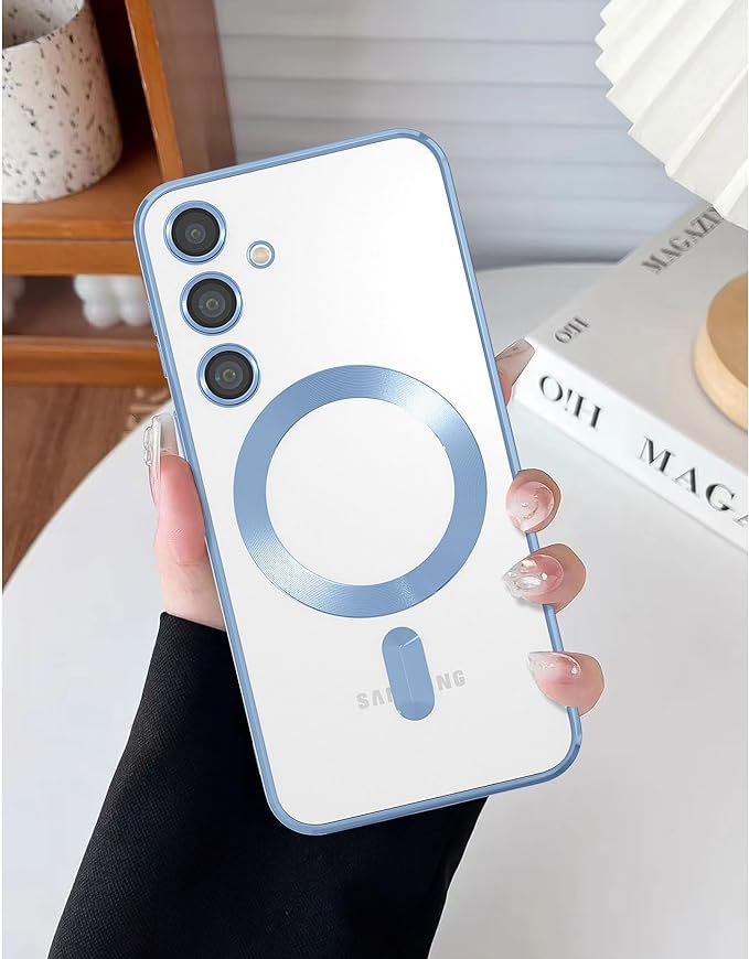 EnZo Magnetic for Samsung Galaxy S24 Plus Case,Electroplated Clear Slim Samsung S24 Plus Phone Case with Camera Protection,Shockproof Samsung S24 Plus Case Compatible with MagSafe