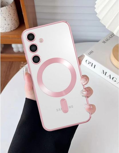 EnZo Magnetic for Samsung Galaxy S24 Plus Case,Electroplated Clear Slim Samsung S24 Plus Phone Case with Camera Protection,Shockproof Samsung S24 Plus Case Compatible with MagSafe