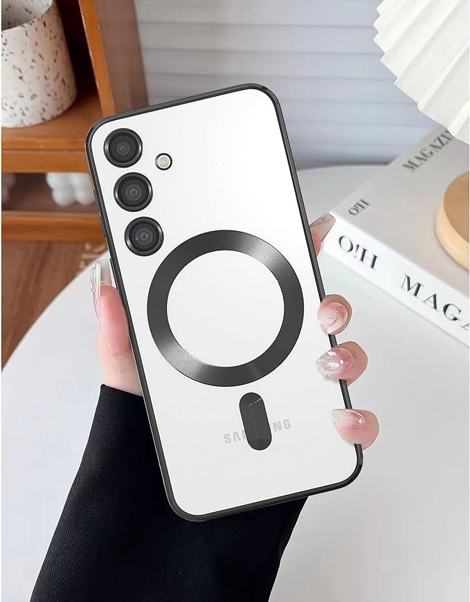 EnZo Magnetic for Samsung Galaxy S24 Plus Case,Electroplated Clear Slim Samsung S24 Plus Phone Case with Camera Protection,Shockproof Samsung S24 Plus Case Compatible with MagSafe