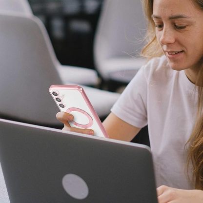 EnZo Magnetic for Samsung Galaxy S24 Plus Case,Electroplated Clear Slim Samsung S24 Plus Phone Case with Camera Protection,Shockproof Samsung S24 Plus Case Compatible with MagSafe