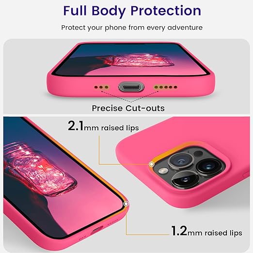 EnZo  Designed for iPhone 14 Pro Case, Silicone Shockproof Slim Thin Mobile Phone Case for iPhone 14 Pro 6.1 Inch 