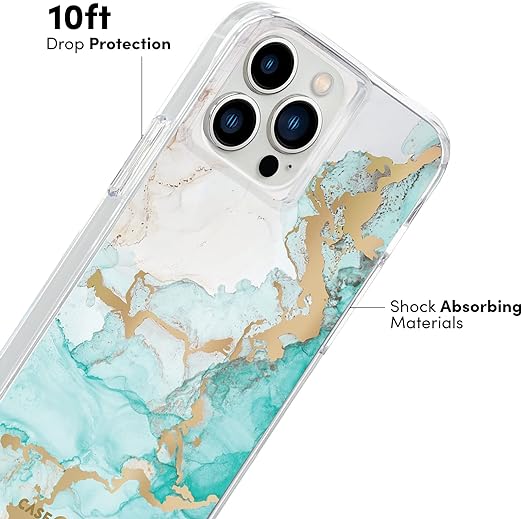 EnZo iPhone 13 Pro Case for Women [10ft Drop Protection] [Wireless Charging] Tough Prints Phone Case for iPhone 13 Pro - Luxury Gold Foil Elements iPhone Case - Anti Scratch