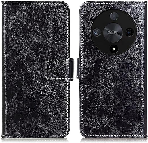 EnZo phone filp case Compatible With Huawei Honor X9b Retro Crazy Horse Textured Wallet Phone Protection Leather Case Flip Leather Case Stand Card Slot Phone Case Suitable Compatible With Huawei Honor X9b