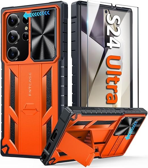 EnZo Military Grade Drop Protection Rugged Protective Mobile Phone Cover with Kickstand & Slide | Shockproof Textured Bumper Heavy Duty Protector, 6.8''