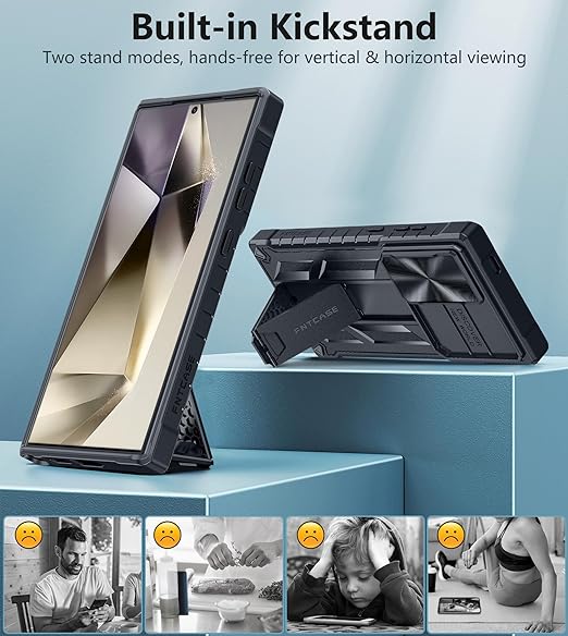 EnZo Military Grade Drop Protection Rugged Protective Mobile Phone Cover with Kickstand & Slide | Shockproof Textured Bumper Heavy Duty Protector, 6.8''