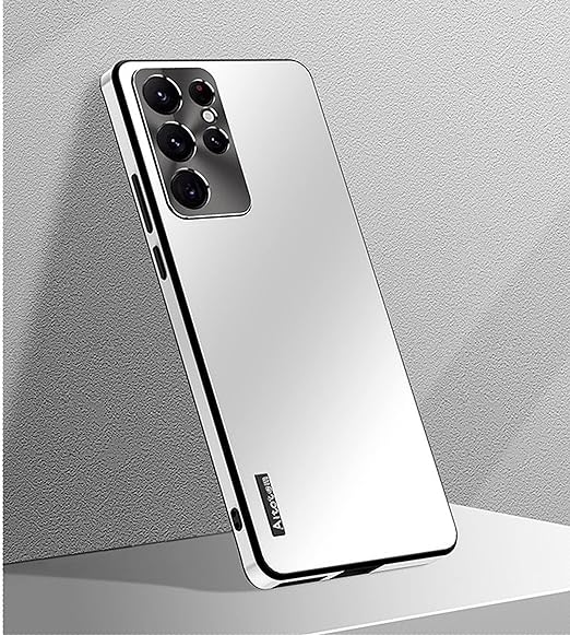 EnZo is Suitable for Samsung Mobile Phone case S23 Ultra Metal Lens, Fashionable, no Dead Angle Protection, New Matte+Starlight Protective case 