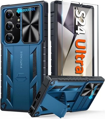 EnZo Military Grade Drop Protection Rugged Protective Mobile Phone Cover with Kickstand & Slide | Shockproof Textured Bumper Heavy Duty Protector, 6.8''