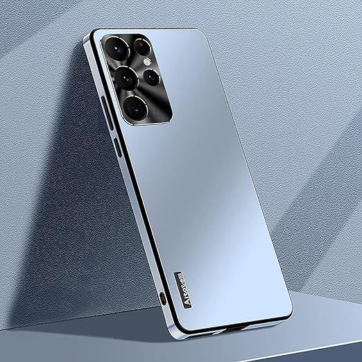 EnZo is Suitable for Samsung Mobile Phone case S23 Ultra Metal Lens, Fashionable, no Dead Angle Protection, New Matte+Starlight Protective case 